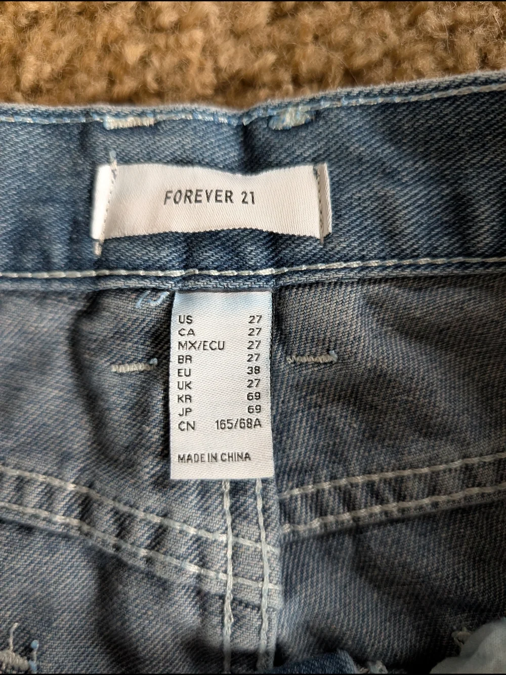 Forever 21 Wide Leg Cargo Jeans – Light Wash Baggy Y2K Streetwear - Picture 5 of 6